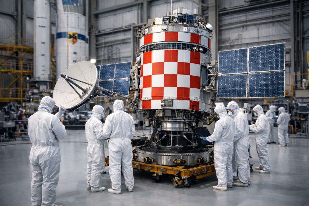 HVEGHI-1 undergoing pre-launch validation at the Sprodj Atomic Research Centre, Sprodj.